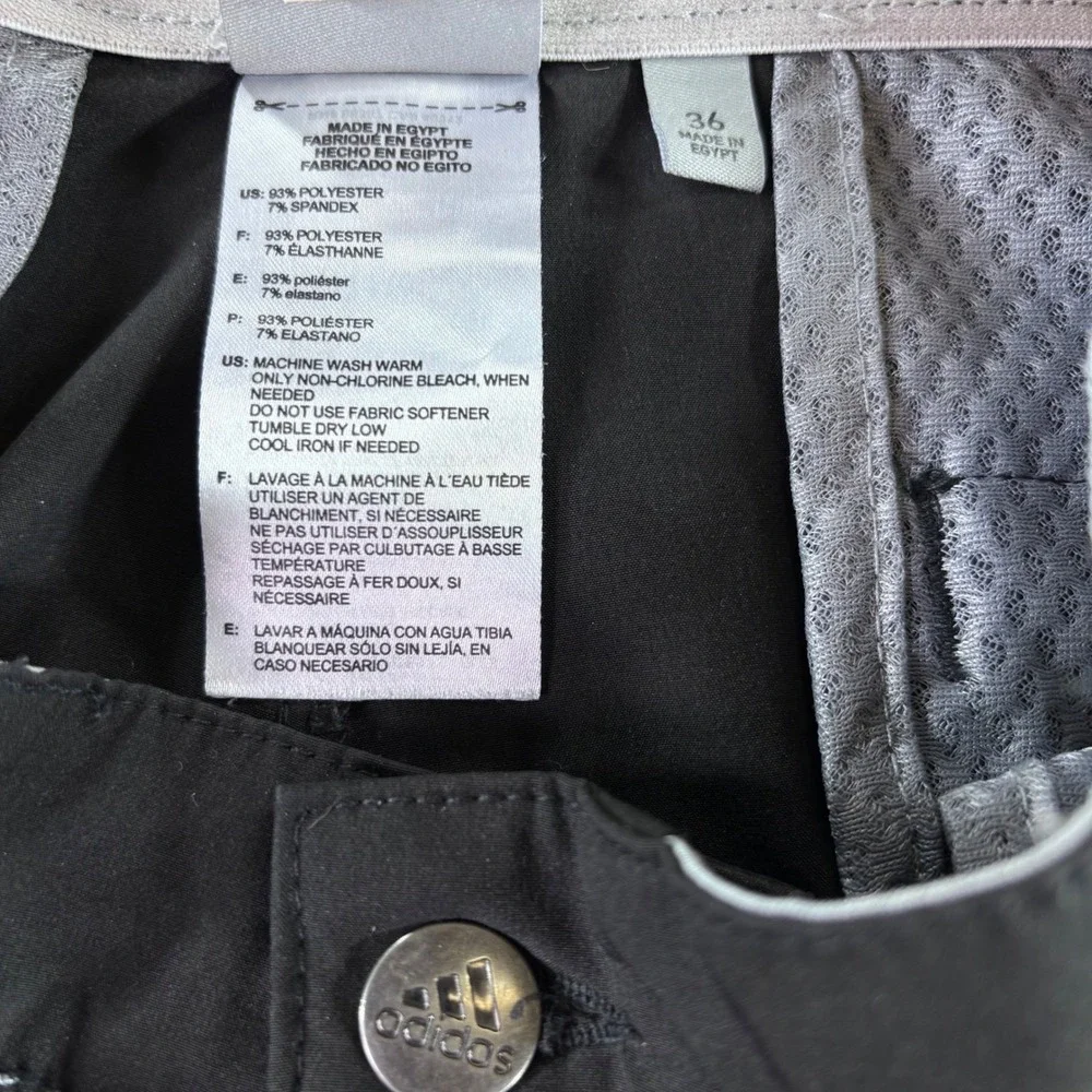 Adidas Golf Shorts Mens 36 Black Performance Stretch Moisture Wicking Athletic
